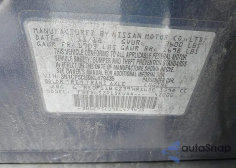 2019 Nissan Kicks Sv from USA, damaged, VIN 3N1CP5CU9KL479435